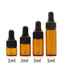 100 unidades de productos para el punto 1ml 2ml 3ml 5ml botella de aceite estenial portátil de aromaterapia con cuentagotas de vidrio 2024 - compra barato