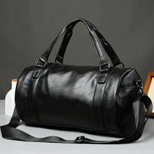 Casual Business Men Travel Bags Large Capacity Rolling Travel Handbag Black Leather Mens duffel bag For Short Trip Bag 2024 - buy cheap