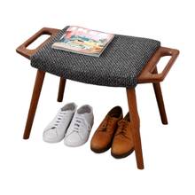 Nordic Oak Dressing Stool Footrest Sofa Stool Shoes Fabric Upholstery Bench Ottoman Household Home Wood Stool Leisure Footstool 2024 - buy cheap