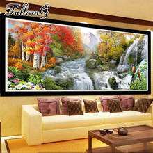 FULLCANG Forest river scenery large diamond painting 5d diy full square round drill mosaic embroidery sale home decor FC2828 2024 - buy cheap