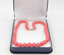 GRADUATED 18" 100% NATURAL 12MM PINK CORAL NECKLACE 2024 - buy cheap