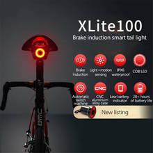 Xlite100-lanterna de bicicleta, luz do farol liga e desliga automaticamente, detecção de freio, resistente à água, ipx6, led traseiro com carregamento ao pedalar 2024 - compre barato