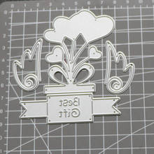 Heart Flower Pot Wings Best Gift Metal Cutting Dies Stencil DIY Scrapbooking Photo Album Decor Embossing Cards Making DIY Crafts 2024 - buy cheap