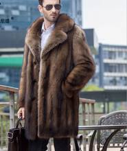 Autumn suit collar faux fur leather jacket mens winter warm fur leather coat men jackets fashion, leather & suede, for men, square collar, mink fur, for autumn, england style 2024 - buy cheap