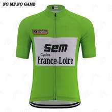 Camisa masculina de ciclista frança-loira, camisa retrô para ciclista masculina verão manga curta verde roupa de ciclista 2024 - compre barato