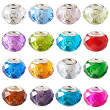 100pcs Glass Bead European Beads Mixed Color Faceted Rondelle for Jewelry Making DIY Bracelet Necklace Supplies14x8mm Hole: 5mm 2024 - buy cheap