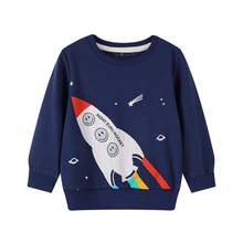 New Autumn Winter Boys Cartoon Long-sleeved Sweaters Baby Hooded Print Rocket Children Tops 2024 - buy cheap