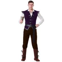 Medieval Vintage Man Shirt Renaissance Middle Age Printed Performance Costumes Men's Retro Knight Viking Cosplay Halloween Dress 2024 - buy cheap