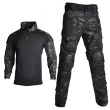Tactical Camouflage Military Uniform Clothes Suit Men US Army Multicam Airsoft Combat Shirt + Cargo Pants Knee Pads 2024 - buy cheap