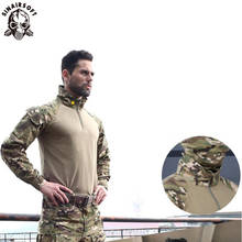 Sinairsoft tactical g3 camuflagem fato militar airsoft uniforme bdu fast assalto 1/4 zip combat shirt calças conjunto multicam sniper 2024 - compre barato