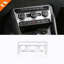 Panel de interruptor de aire acondicionado para coche, pegatina decorativa de acero inoxidable, negro/azul/plateado, cubierta de marco para Skoda Karoq 2017 2018, accesorios 2024 - compra barato