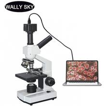 40X-1600X Dual-View Compound Microscope LED Lab Blood Cells Mites Sperm Biological Microscope 5.0MP USB Digital Camera Eyepiece 2024 - buy cheap