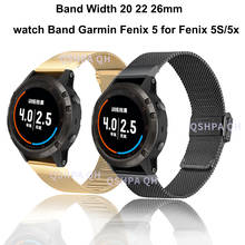 Pulseira para relógio garmin fenix, 26, 22, 20mm, em aço inoxidável, lançamento rápido, 6s, 6x, 6, pro 5x, 5 porcelana, d2, s60 2024 - compre barato