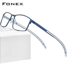 FONEX Alloy Optical Eyeglasses Frame Men Square Myopia Prescription Glasses 2020 New Male Metal Full Screwless Eyewear 995 2024 - buy cheap