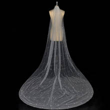 White Ivory Bridal Veil With Comb One Layer Cathedral Royal Pearl Beaded Wedding Veil One Layer 2024 - buy cheap