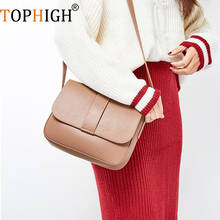 TOPHIGH Casual Large Capacity Totes Genuine Leather Women Handbag Flap Shoulder Crossbody Bag Youth Ladies Simple Versatile Bag 2024 - buy cheap