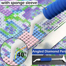 Caneta angular com suporte de esponja para pintura, pintura diamante, acessórios de broca de ponto com strass, mosaico diy 2024 - compre barato