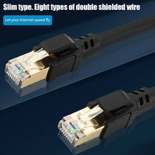 Ethernet-кабель Cat8 RJ 45, сетевой кабель «штырь-штырь», 1 м, 2 м, 3 м, Кабель Cat 8 для маршрутизатора, кабеля для ноутбука, Ethernet 2024 - купить недорого