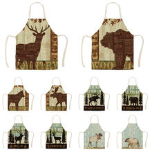 Animals Series Background Deer Elk Bear Kitchen Aprons Unisex Dinner Party Cooking Bib Funny Pinafore Cleaning Apron WQF560 2024 - buy cheap