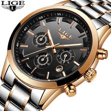 Relogio Masculino LIGE Men Sport Watch Chronograph Full Steel Strap Quartz Army Military Watches Clock Men Top Brand Luxury Male 2024 - buy cheap