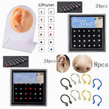 12/24pc Magnet Ear Tragus Cartilage Lip Labret Stud Nose Ring Fake Cheater Non Pierced Jewelry Magnetic Earring Piercings 2024 - buy cheap