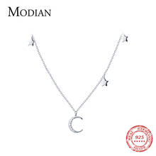 Modian  Moon And Stars Fashion Charm Choker Pendants Necklace Classic Luxury 925 Sterling Silver Sparkling Jewelry For Women 2024 - buy cheap