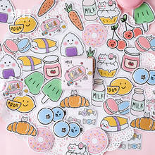 46Pcs/pack Stationery Sticker Cartoon Snacks Washi Diary Album Sticker Scrapbooking Label Memo Pad Decorative Paper Sticker 2024 - buy cheap