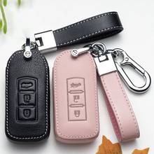 Leather Car Key Case Cover for Mitsubishi Outlander Lancer 10 Pajero Sport EX ASX RVR Colt Grandis L200 Smart 2 3 Button Case 2024 - buy cheap