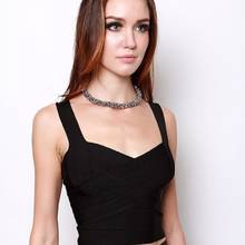 Black Short Crop Strappy High Quality Sexy 2020 Women's Girl  Party Bandage Top 2024 - buy cheap