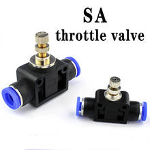 Sa conector rápido pneumático 4mm 6mm 8mm 10mm 12mm, mangueira de fluxo de gás, válvula de regulação manual, conector da válvula de velocidade do ar controlador 2024 - compre barato