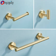 Onyzpily Brushed Gold Round Bathroom Accessories Set Bathroom Towel Bar Toilet Paper Holder with Hook Stainless Steel Wall Mount 2024 - buy cheap
