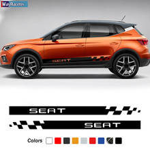 2 Pcs Racing Sport Car Door Side Stirpes Skirt Sticker Vinyl Decal For Seat Leon Ibiza Altea Alhambra Arona Tarraco Accessories 2024 - buy cheap