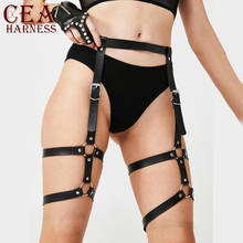 CEA Bondage Leather Harness Women Gothic Body Sexy Thigh Garter Harness Fashion Goth Accessories Leather Waist Belt Suspender 2024 - buy cheap