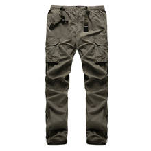 Pantalones Cargo finos para hombre, pantalón táctico informal de camuflaje, de algodón, con múltiples bolsillos, estilo militar, de verano, talla grande 2024 - compra barato