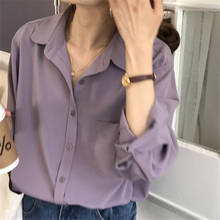 Blusa vintage feminina, camisa de manga longa elegante estilo coreano, roupas femininas casuais e da moda, 2021 2024 - compre barato