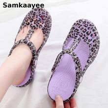 Size 36-39 Womens Sandals Summer Female Slip-On Clogs Print Garden Shoes Leopard Slippers Hollow Breathable Jelly Zapatos y27 2024 - buy cheap