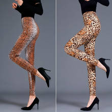 Bella philosoms-pantalones ajustados de cintura alta para mujer, Leggings de leopardo, Sexy, para otoño e invierno, 2019 2024 - compra barato