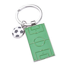 Creative Football Field Keychain Soccer Player Geometric Polished Alloy Unisex Fashion Football Pendant Key Ring Gifts S108 2024 - buy cheap