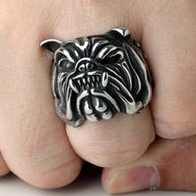 Punk Retro Dog Design Animal Stainless Steel Ring Gift For Man Accessories 2024 - buy cheap