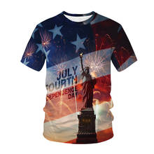 Camisetas con estampado 3d de la bandera de Estados Unidos para hombre y mujer, camisa informal de moda con cuello redondo, ropa para niño y niña 2024 - compra barato