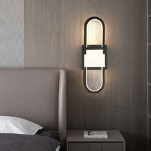 Lámpara LED de pared para dormitorio, candelabro negro para decoración del hogar, sala de estar, pasillo, escaleras, Moderno 2024 - compra barato