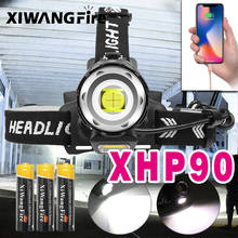 Lanterna de cabeça de led xhp70, poderosa, recarregável, usb, com zoom, luz para acampamento, 50000 lm, xhp50 2024 - compre barato