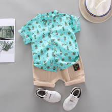 summer Baby boy clothes kids clothes sets Flower  shirt t-shirt +pants suit Boy print sports suits 2024 - buy cheap