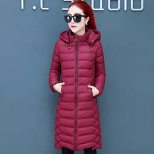 Chaqueta informal con capucha para Mujer, abrigo largo acolchado de 4 colores, parka de Invierno, 2021 2024 - compra barato