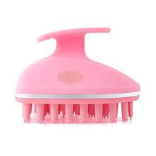 Escova de cabelo para couro cabeludo, escova de shampoo recarregável para banho, massageador para o couro cabeludo, relaxamento rosa 2024 - compre barato