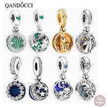 QANDOCCI S925 Silver Beads The Lion King Dazzling Clover Dangle Moon &Blue Sky Freeze Elsa Charms fit Original Pandora Bracelets 2024 - buy cheap