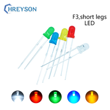 100pcs F3 3mm DIP LED High Light Emitting Diode Blue Yellow White Green Red Fast Slow  RGB Electron Component DIY Kit 2024 - buy cheap