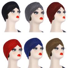 Muslim Women Chemo Cap Hat Pleated Headscarf Turban Bonnet Hijab Beanie Islamic Arab Glitter Indian Hat Hair Loss Chemo Cap New 2022 - buy cheap