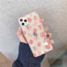 Cute Peach Phone Case For iphone 11 Pro Max 6 6s 7 8 plus SE 2020 back Cover For iphone X XR XS Max 12 mini Cartoon Soft Cases 2024 - buy cheap