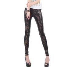 Women 2019 Autumn Winter Leather Pants Female Print High Waisted Trousers Ladies PU Skinny Strech Pencil  Leggings Pantalons E35 2024 - buy cheap